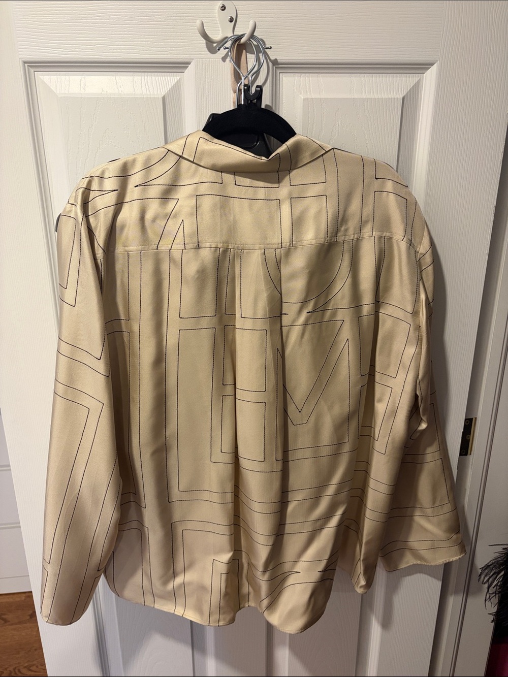 Toteme Cream Geometric-Print Button Jacket - Picture 4 of 4
